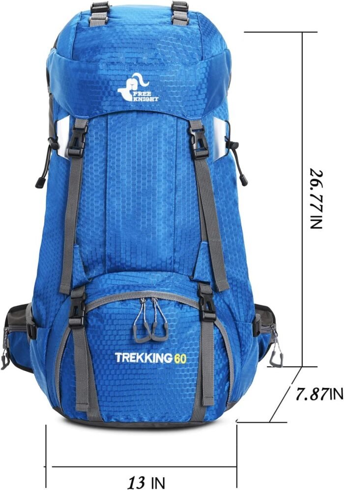 Bseash 60L Waterproof Hiking Camping Backpack with Rain Cover, Large Outdoor Sport Travel Daypack Rucksack for Climbing - Image 2