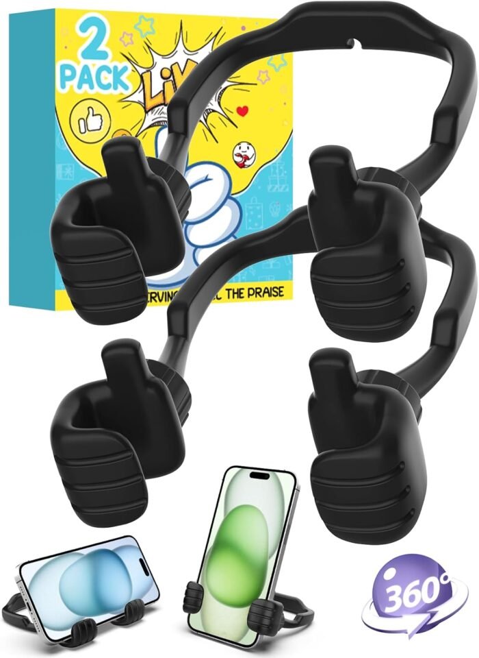 Stocking Stuffers Gifts for Teens Boys Girls Cell Phone Stand: Upgrade for Men Adults Kids Adjustable Lazy Thumbs Up Phone Holder for Desk Cool Gadgets Fun Gifts Ideas for Him Wife