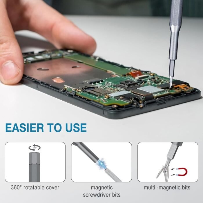 25-in-1 Small Precision Screwdriver Set, Professional Magnetic Mini Repair Tool Kit for Phone, Computer, Watch, Laptop, Macbook, Game Console, Electronic Jewelry, Toys, Computer, Eyeglass Repair - Image 4