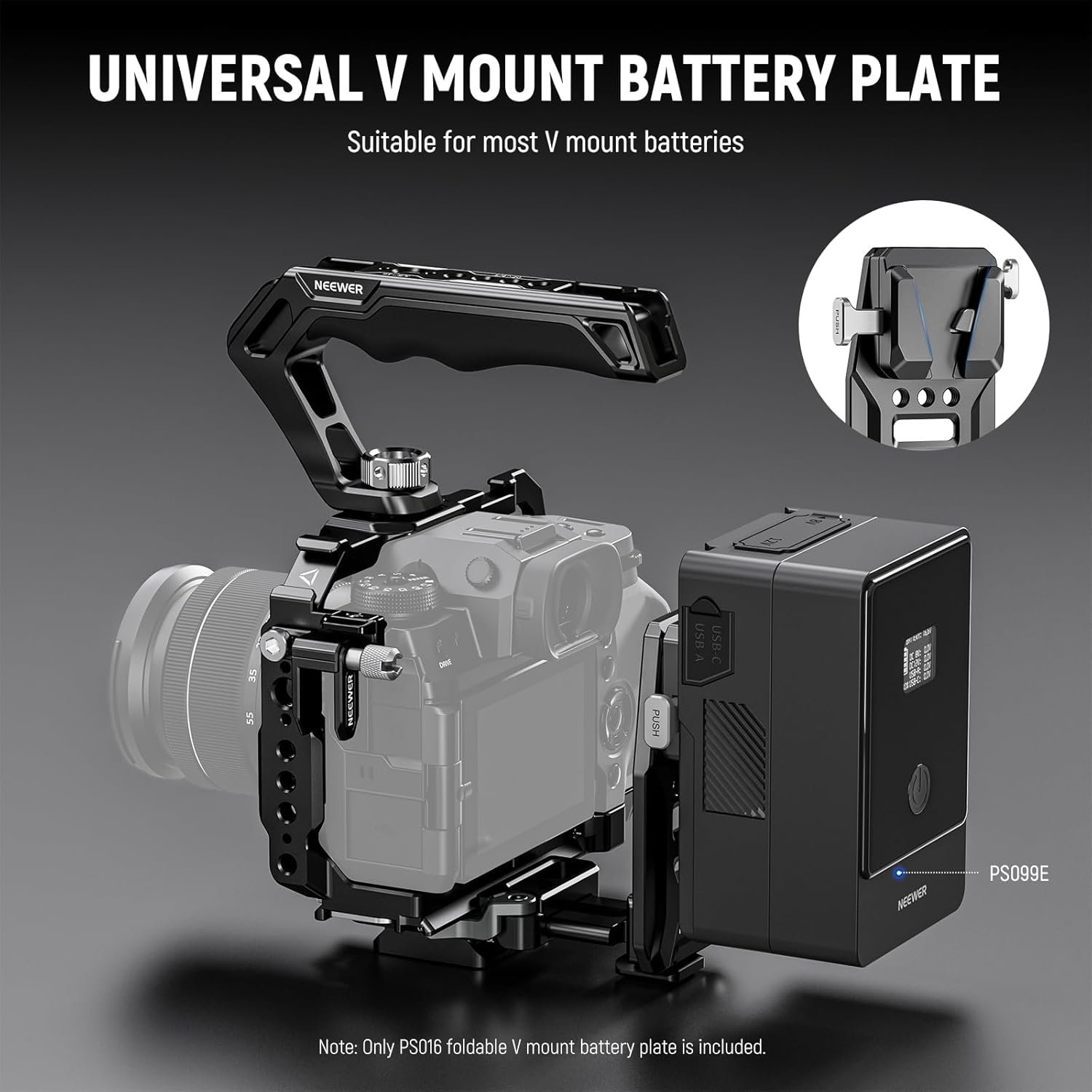 NEEWER V Mount Battery Plate with NATO Rails, Arca Type Baseplate for RS4 Pro RS3 Pro Gimbal, Modular DSLR Camera Video Rig Compatible with SmallRig V Lock Battery Camera Cage, PS016 - Image 7