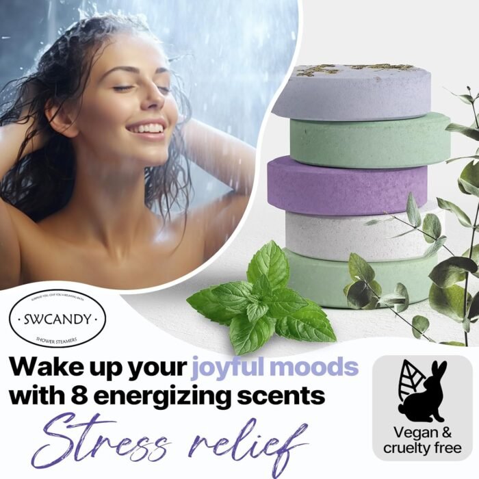 Bath Bombs Aromatherapy Birthday Gifts for Women - SWCANDY 8 Pcs Stocking Stuffers Christmas Gifts for Mom Men Teen Adults Self Care Shower Steamers with Natural Essential Oils Relaxation Home SPA - Image 3