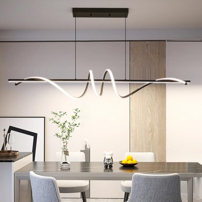 Modern LED Chandelier Light, 39IN Pendant Light Fixtures Dimmable with Remote Control 3000k-6500K Adjustable Color Temperature，Aluminum Island Lighting Lamp for Dining Room, Living Room, Island - Image 7