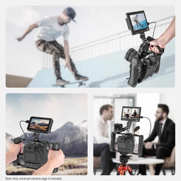 NEEWER Video Camera Cage Rig with Arca Type Base/Dual Grips/Expansion Holes/15mm Rods, Universal Stabilizer Compatible with Sony Canon Nikon DSLR/DSLM, Compatible with SmallRig Accessories, CA016 - Image 8
