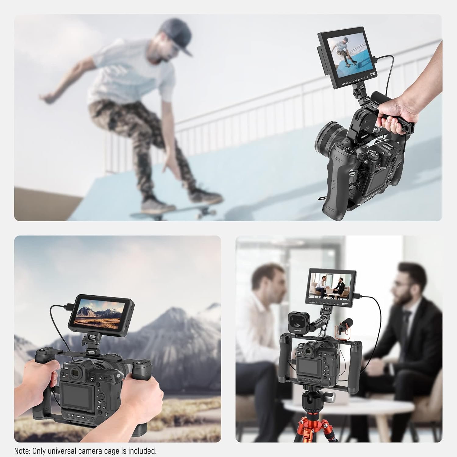 NEEWER Video Camera Cage Rig with Arca Type Base/Dual Grips/Expansion Holes/15mm Rods, Universal Stabilizer Compatible with Sony Canon Nikon DSLR/DSLM, Compatible with SmallRig Accessories, CA016 - Image 8