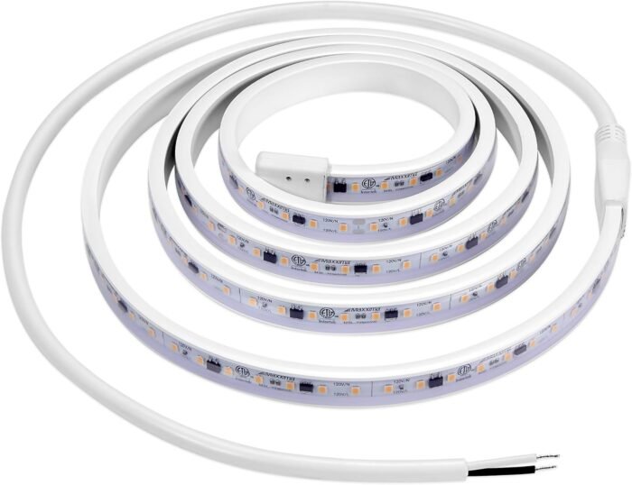 Maxxima 72 in. Hardwired LED Under Cabinet Strip Light, 2760 Lumens, 3000K Warm White, Kitchen and Living Room 120V White Cove Lighting, No Power Supply Needed - Image 8
