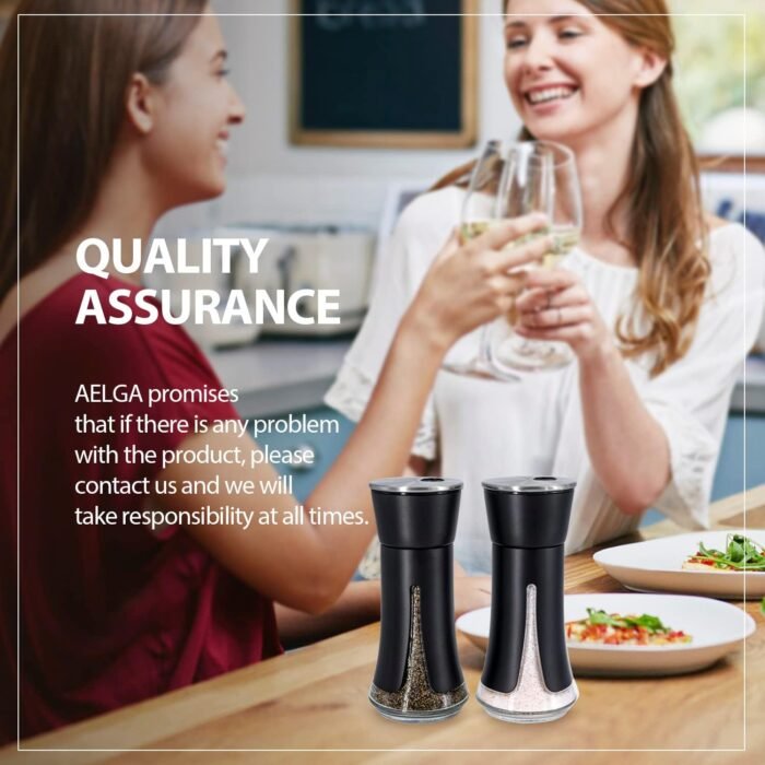 Black Salt and Pepper Shakers by Aelga,Black Kitchen Accessories, Black Decor for Kitchen,Restaurants,Camp,BBQ - Image 6