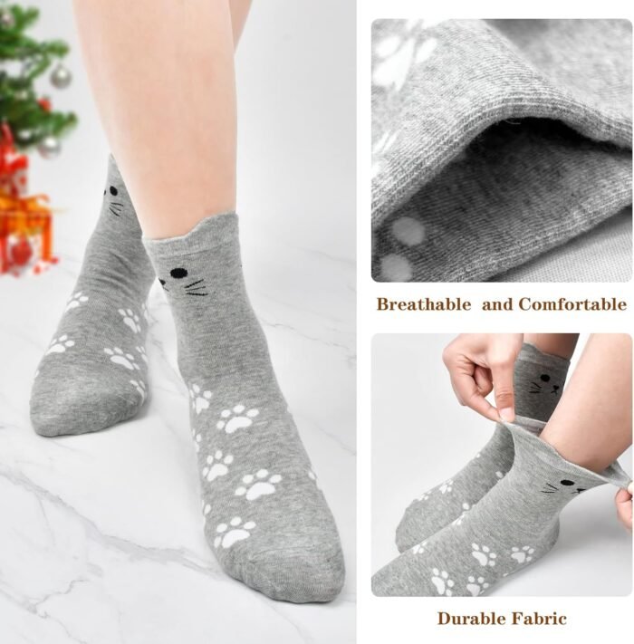 Stocking Stuffers for Women Adults, Christmas Gifts for Women Her Grils Girlfriend Teen Girls Funny Gifts Cat Socks - Image 7