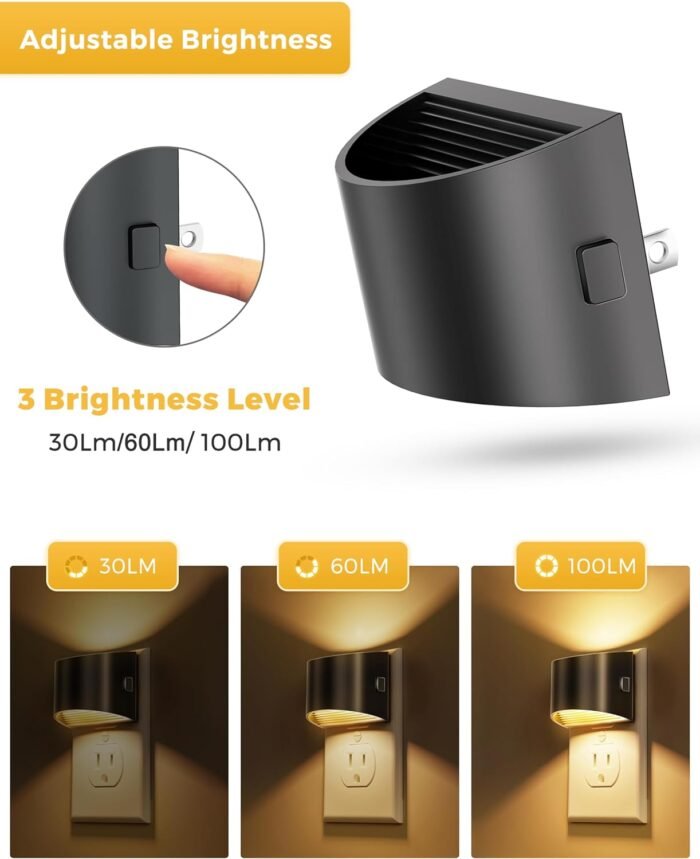 L LOHAS LED Night Lights Plug into Wall 2 Pack, Dusk to Dawn Sensor Nightlight, Brightness Adjustable, 3000K Soft White - Image 5