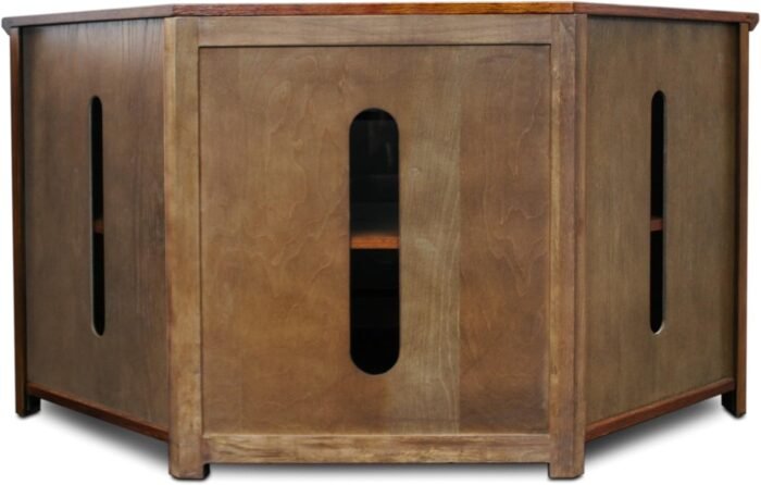 Leick Home 82385 Solid Wood Mission Corner TV Stand for 50" TVs, Living Room Entertainment Center with Three Doors and Storage Shelves, Mission Oak - Image 6