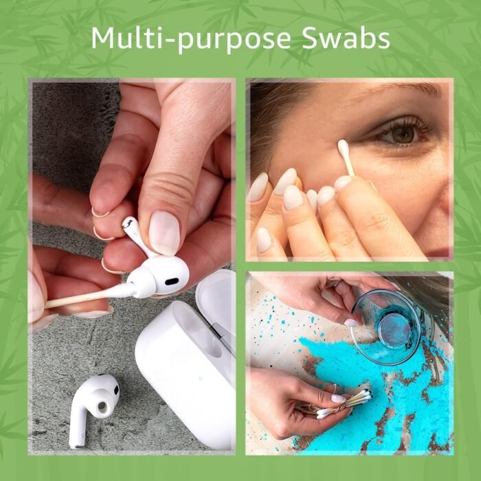 1000 Pack 100% Bamboo Cotton Swabs - Double Tipped Cotton Buds for Ear Cleaning | Bamboo Swabs for Beauty & Personal Care | FSC Certified & Hypoallergenic, Suitable for All Ages and Pets - Image 3