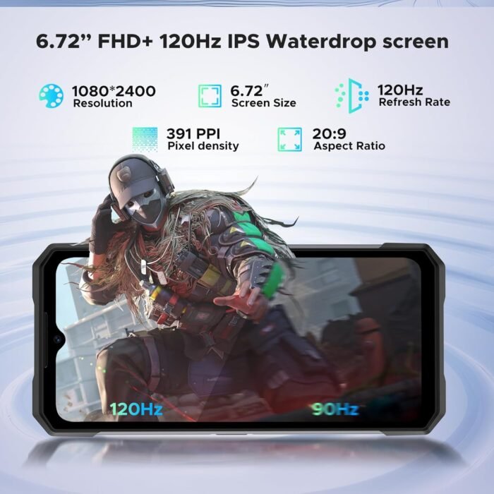 DOOGEE S200 Rugged Smartphone 5G, 10100mAh 33W, 32GB+256GB Android 14 Rugged Unlocked Cell Phone with 1.32" Rear Screen, 100MP+20MP Night Vision, 6.72" FHD+ 120Hz, 4K, NFC, 5G Dual SIM, ATT, Verizon - Image 8