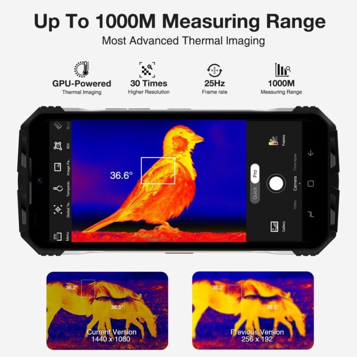 DOOGEE V31GT 5G Rugged Smartphone Unlocked,20GB+256GB Rugged Phone with Thermal Imaging Camera 1440*1080,10800mAh/66W,120Hz 6.6"FHD+,Dimensity 1080,Android 13,50MP Camera,IP68 Waterproof Phone,OTG/NFC - Image 4