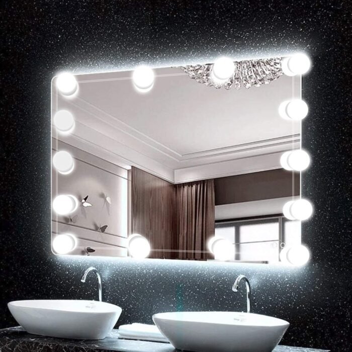 Brightown 14 Bulb Dimmable Hollywood Makeup Mirror Lights, 22Ft Adjustable Vanity Lighting Fixtures for Full Length Mirror (Mirror Not Included) - Image 6
