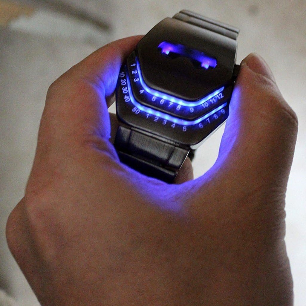 Men's Peculiar Cool Gadgets Interesting Amazing Snake Head Design Blue LED Watches WTH8021 - Image 2