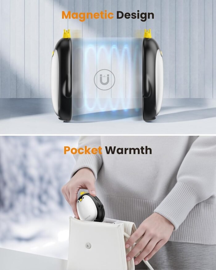 Gaiatop Hand Warmers Rechargeable, 2 Pack 3 Settings Portable Electric Hand Warmer Reusable Pocket Hot Hands Heater, Cute Penguin Shape Gifts for Women Men Camping Hunting Golf - Image 4