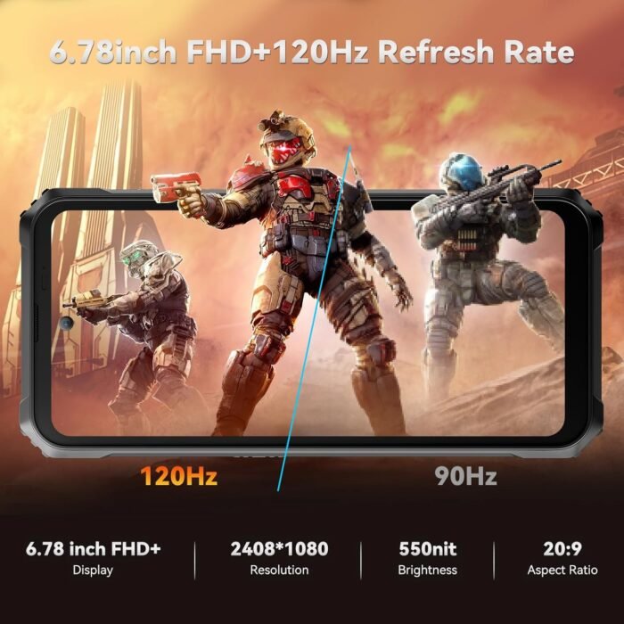 Blackview BL8000 5G Rugged Smartphone, 24GB+512GB SD 2TB Rugged Phones, 6.78" 2.4K 120Hz Android 13 Phones +1.32" Back Display, 50MP+16MP Camera, 8800mAh/33W, IP68 Waterproof, 5G LTE, Fingerprint/NFC - Image 3