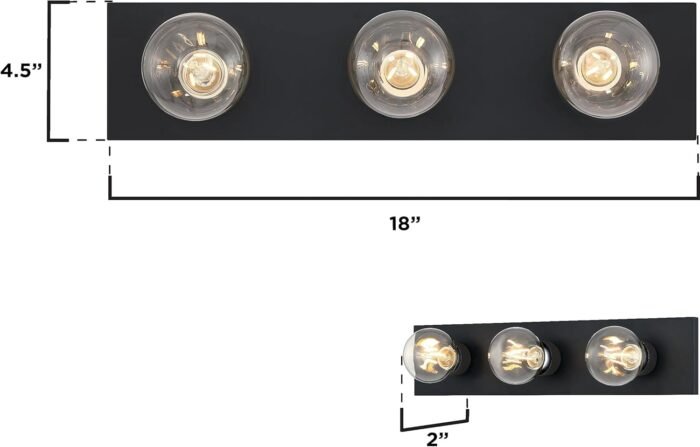 Westinghouse 6117500 Traditional Three-Light Indoor Vanity Light Fixture, Matte Black Finish, No Shades - Image 5