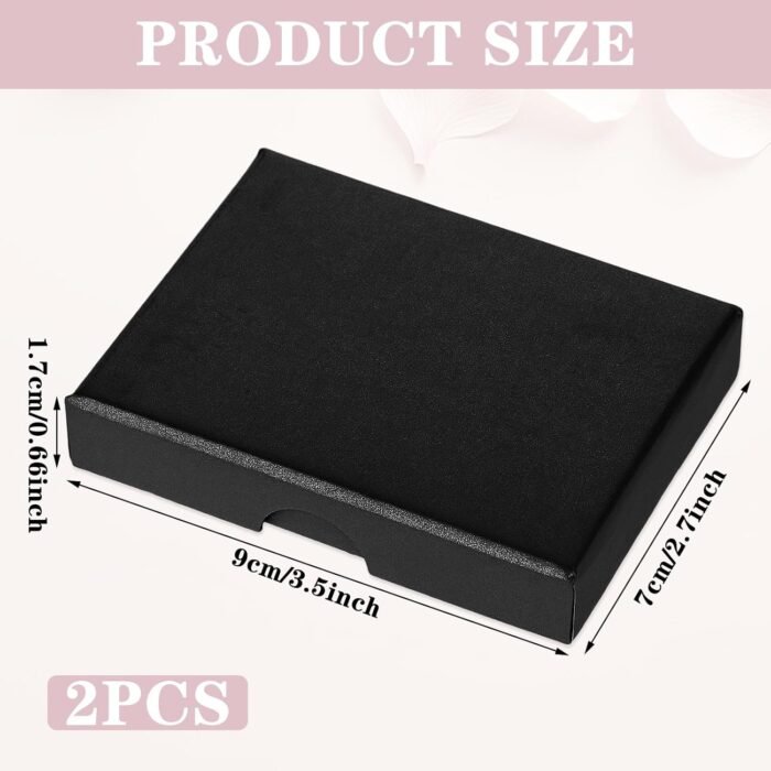 2 Pcs Small Jewelry Gift Box Fancy Necklace Bracelet Earring Drawer Organizer Box Kraft Empty Jewellery Boxes Cardboard Gift Boxes with Lids Portable Square Pendant Storage Case for Birthday Wedding - Image 2