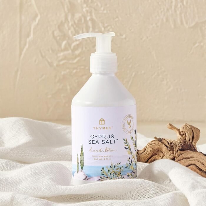 Thymes Cyprus Sea Salt Moisturizing Hand Lotion - Hand Moisturizer with Shea Butter & Aloe Vera for Beauty and Personal Care - Hand Lotion for Dry Skin - Hand Lotion for Women & Men (9.0 fl oz) - Image 2