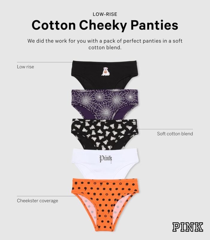 Victoria's Secret PINK Women's Cotton Cheeky Underwear, Minimal Coverage Panties for Women, Multi Pack (XS-XXL) - Image 5