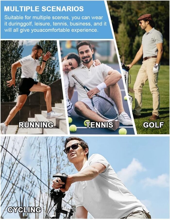 Hodaweisolp Golf Shirts for Men Dry Fit Print Moisture Wicking Performance Short Sleeve Polo Shirt - Image 5