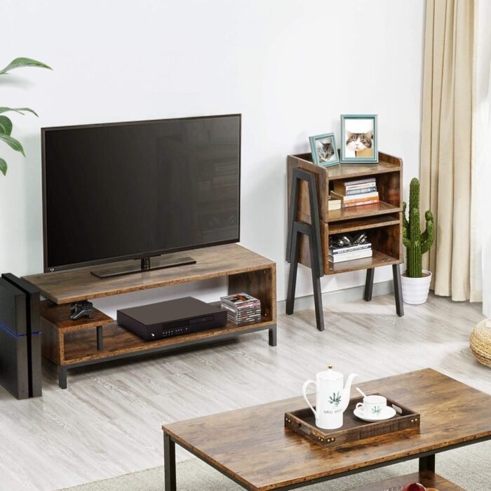 Yaheetech Industrial TV Stand for TVs up to 50 inch, Media Console Table with Storage Shelves for Living Room, Home Entertainment Center for Small Space, 42 x 16 x 16 inches, Rustic Brown - Image 3