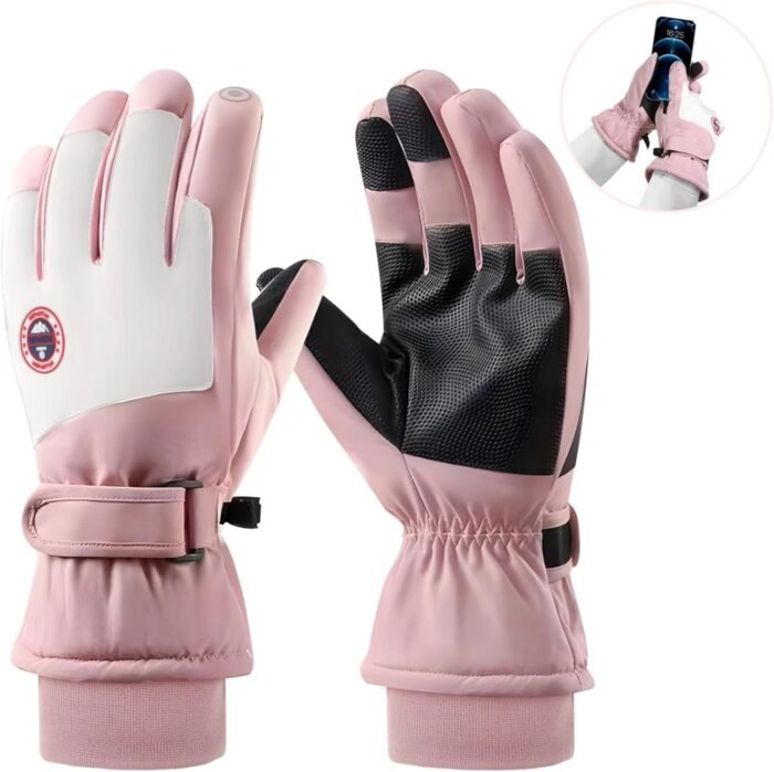Womens Snow Gloves,Waterproof Ski Gloves for Women,Touchscreen Snowboard Skiing Gloves, Warm Winter Snowboard Gloves for Cycling Running Climbing Hiking Outdoor Sports - Image 2