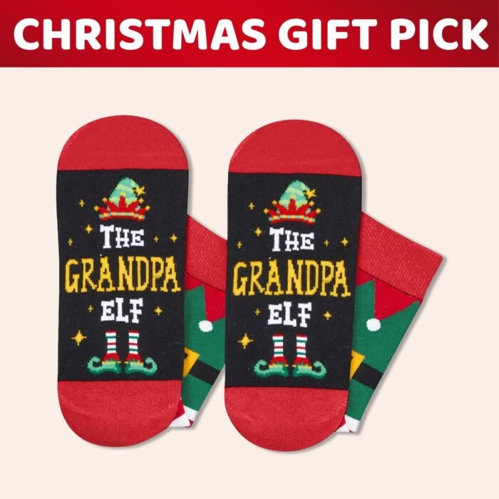 HAPPYPOP Christmas Gifts Stocking Socks for Men - Secret Santa Socks Xmas Stocking Stuffers for Him Red - Image 4