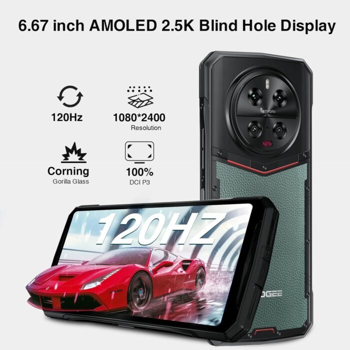 DOOGEE DK10 5G Rugged Smartphone 2024,32GB+512GB,120W Fast Charging(QI 50W),6.67”120Hz 2.5K AMOLED Display Rugged Smartphone,50MP+64MP+50MP+16MP,Octa Core Rugged Cell Phone,Fingerprint,NFC/OTG - Image 5