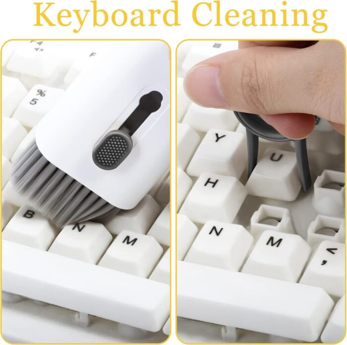 Walrfid Airpods Electronic Screen 7 in 1 Cleaner Kit Laptop Keyboard Cleaning Tool for ipad/iwatch/Computer/Phone/MacBook with 5ml Touchscreen Cleaners Mist (Grey) - Image 4