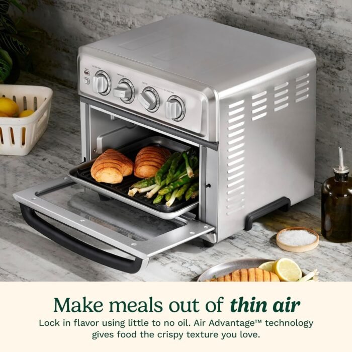 Cuisinart Air Fryer + Convection Toaster Oven, 8-1 Oven with Bake, Grill, Broil & Warm Options, Stainless Steel, TOA-70 - Image 4
