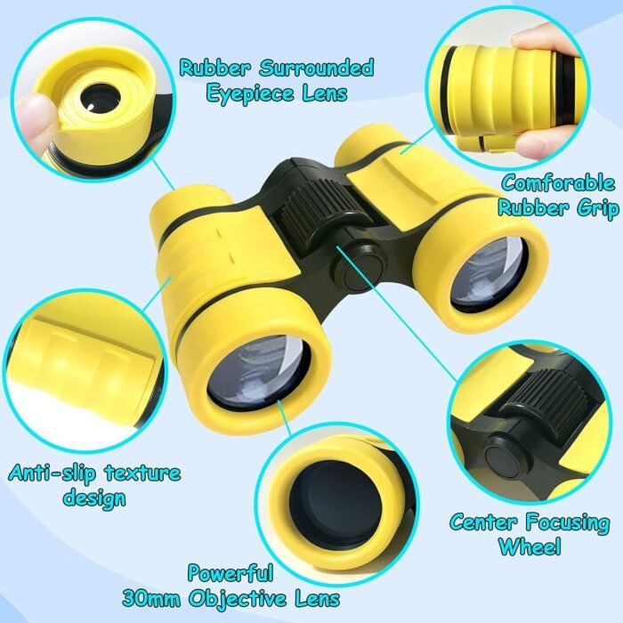 ESSENSON Binoculars for Kids Toy Gift for 3 4 5 6 7 8+ Year Old Boys Girls Kids Telescope Outdoor Toys for Sports and Outside Play Hiking, Bird Watching, Travel, Camping, Birthday Presents(Yellow) - Image 2