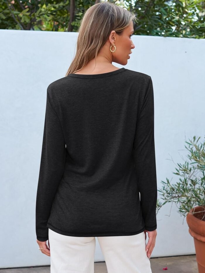 AUTOMET Womens Long Sleeve Round Neck Shirts Basic Tee Fall Tops Outfits Clothes 2024 - Image 4