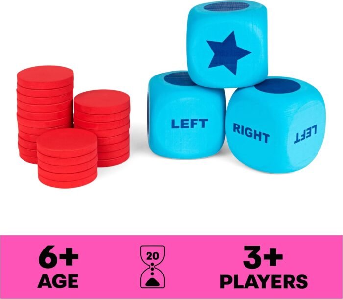 Spin Master Games, Giant Left Center Right, Classic Family Game Night Board Game, Indoor & Outside Game, Family, for Ages 6+ - Image 2