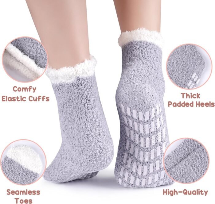 Stocking Stuffers for Women Fuzzy Socks - Christmas Gifts for Mom Soft Fluffy Sock Slipper Gifts for Teen Girls Her - Image 7