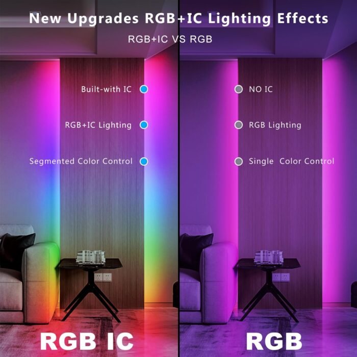 DAYBETTER RGB Smart IC LED Strip Lights, LED Lights for Bedroom, DIY Multiple Colors on One Line, App Control Color Changing Strip Lighting Music Sync Home Decor 16.4 ft - Image 5
