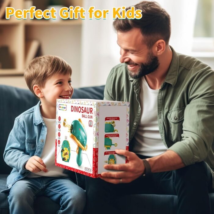 Doloowee Outdoor Toys for 3 4 5 6 Year Old Kids, Dinosaur Dart Board with Sticky Balls for Kids Ages 3-5 6-8, Indoor Outdoor Games Christmas Birthday Gifts for 3 4 5 6-8+ Year Old (Green) - Image 7