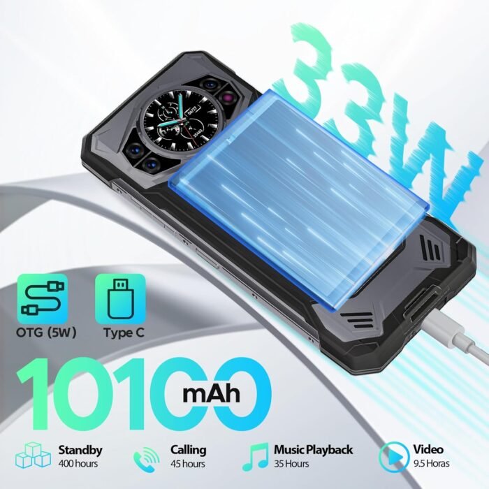DOOGEE S200 Rugged Smartphone 5G, 10100mAh 33W, 32GB+256GB Android 14 Rugged Unlocked Cell Phone with 1.32" Rear Screen, 100MP+20MP Night Vision, 6.72" FHD+ 120Hz, 4K, NFC, 5G Dual SIM, ATT, Verizon - Image 5