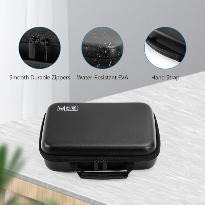 ProCase Hard Travel Electronic Organizer Case for MacBook Power Adapter Chargers Cables Power Bank Apple Magic Mouse Apple Pencil USB Flash Disk SD Card Small Portable Accessories Bag -XL, Black - Image 7