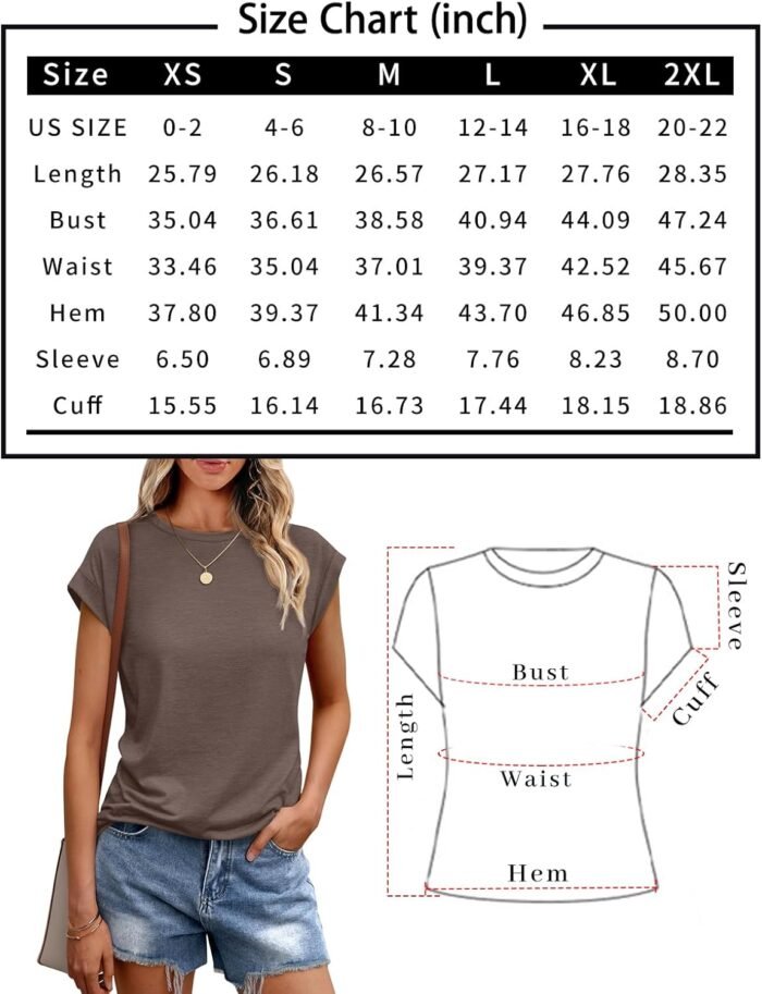 AUTOMET Womens Tops Summer Basic T Shirts Business Casual Loose Fit Cap Sleeve Tee Cute Clothes Trendy Fashion Outfits - Image 6