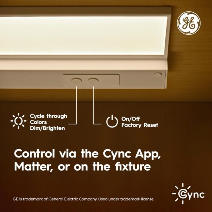 Cync GE Reveal HD+ Smart Undercabinet Light Fixture, Color Changing Undercab Light, Smart Wi-Fi Kitchen Light, Works with Alexa and Google Home, Christmas Gifts for Men, Holiday Gift for Women, 18 in - Image 3