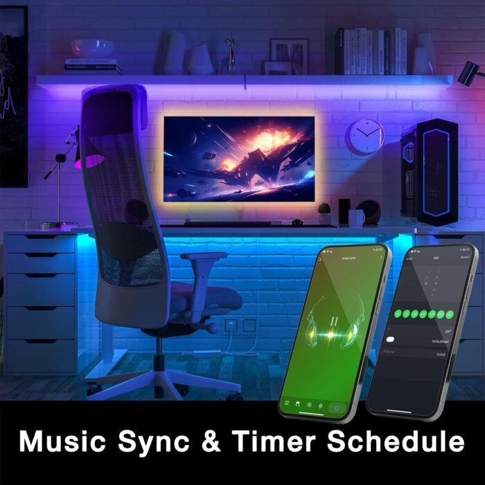 DAYBETTER Smart WiFi Led Lights 100ft, Tuya App Controlled Led Strip Lights, Work with Alexa and Google Assistant, Timer Schedule, Color Changing Led Lights for Bedroom Party Kitchen - Image 4