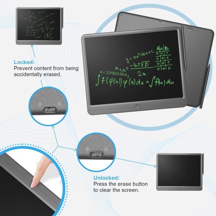 TUGAU LCD Writing Tablet 15 Inch, Erasable Electronic Writing Pad, Large Doodle Board, Portable Drawing Tablet Gift for Kids & Adults, Digital Paper Handwriting Pad for Business Office Homeschool - Image 5
