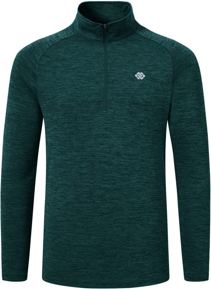 MoFiz Men's Half Zip Running Pullover Long Sleeve Golf Polo Shirt Quick Dry UPF 50+ Sun Protection Hiking Fishing Sports Top - Image 2