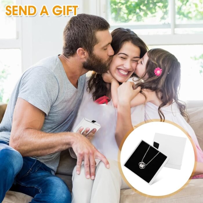 2Pcs Jewelry Gift Box Bracelet Gift Boxes Cardboard Jewelry Box Square Necklace Earring Bracelet Gift Box Kraft Organizer Storage Box for Jewellery (White) - Image 5