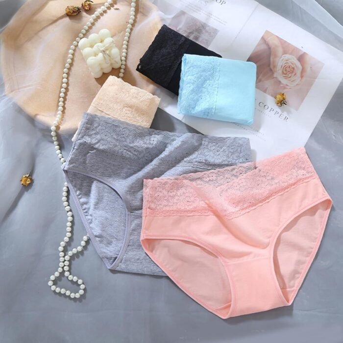 Cameway 5 Pack Womens Underwear Cotton Bikini Panties Lace Soft Hipster Panty Ladies Stretch Full Briefs - Image 6