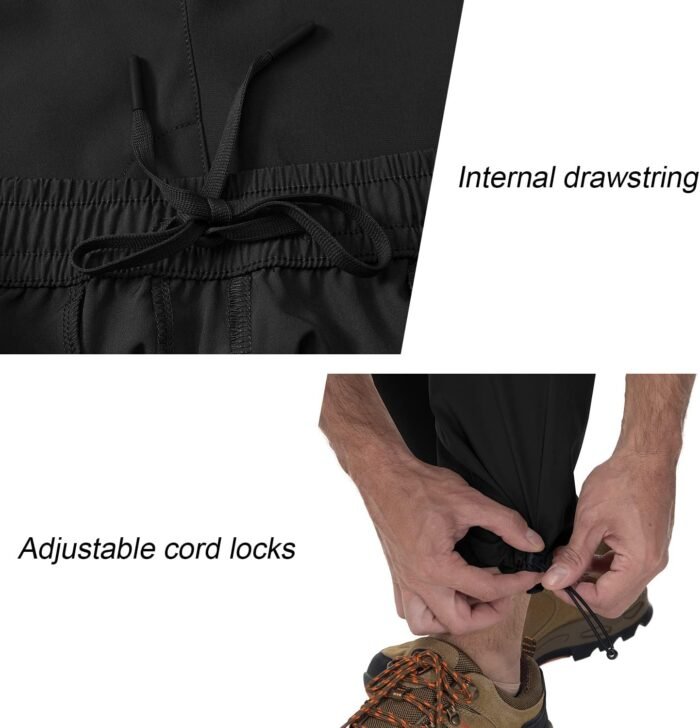 BGOWATU Hiking Pants for Men, Water Resistant Stretch Cargo Pants, Lightweight Quick Dry Outdoor Fishing Pants - Image 6