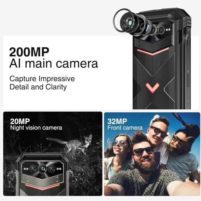 DOOGEE V MAX Plus(2024) 5G Rugged Smartphone,22000mAh 36GB+512GB,200MP+32MP+20MP Night Vision Rugged Cell Phone,Android 14 Rugged Phone,6.58" FHD+120Hz IPS Screen,IP68/IP69K Waterproof Phone,NFC/OTG - Image 5