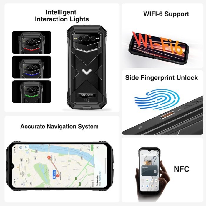 DOOGEE V MAX Plus(2024) 5G Rugged Smartphone,22000mAh 36GB+512GB,200MP+32MP+20MP Night Vision Rugged Cell Phone,Android 14 Rugged Phone,6.58" FHD+120Hz IPS Screen,IP68/IP69K Waterproof Phone,NFC/OTG - Image 7