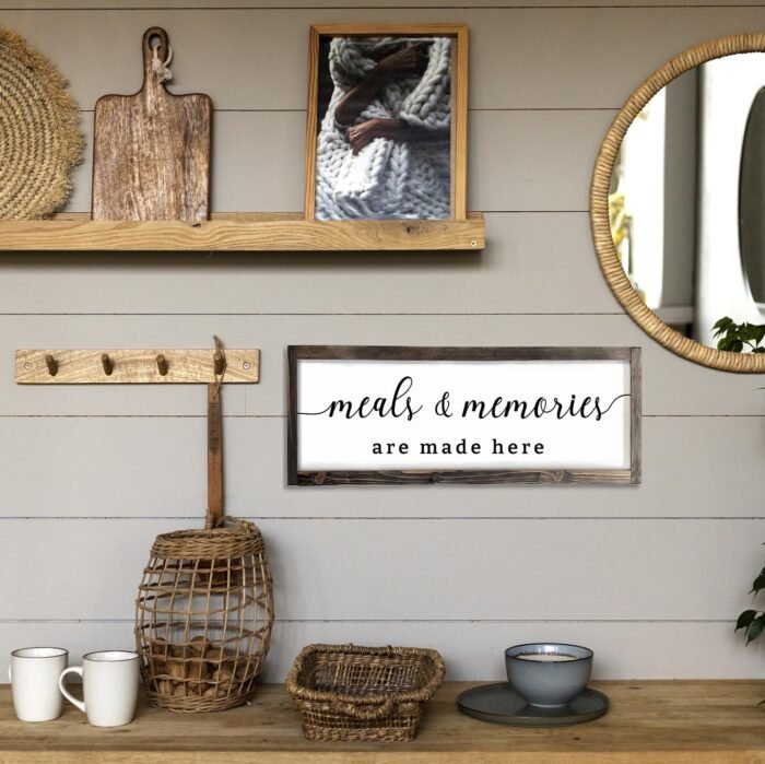 Dazingart Farmhouse Kitchen Wall Decor,Meals and Memories Are Made Here Sign, Rustic Wood Kitchen Signs Dinning Room Wall Decor (Meal) - Image 3